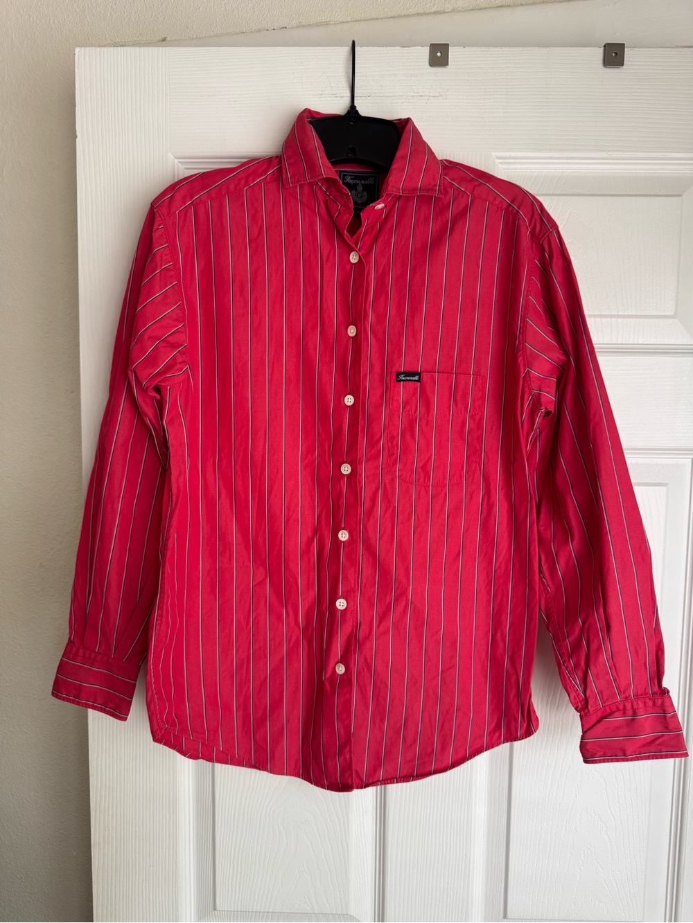 Façonnable Red Pinstripe Button Down XS
